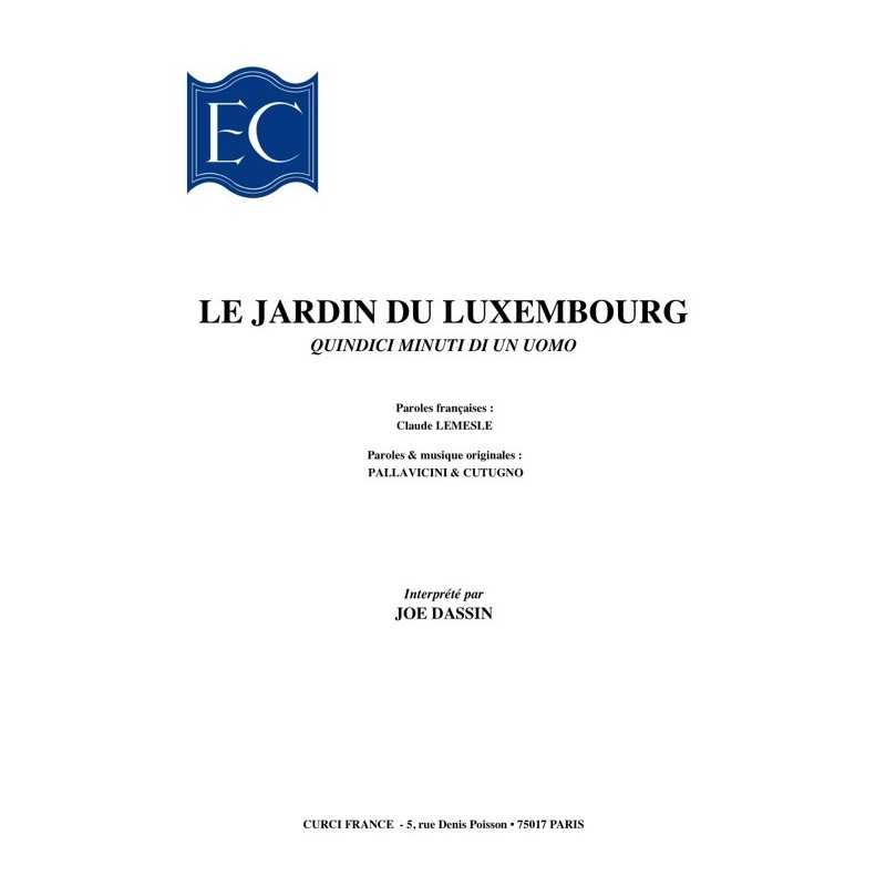 Partition LE JARDIN DU LUXEMBOURG Joe Dassin PDF