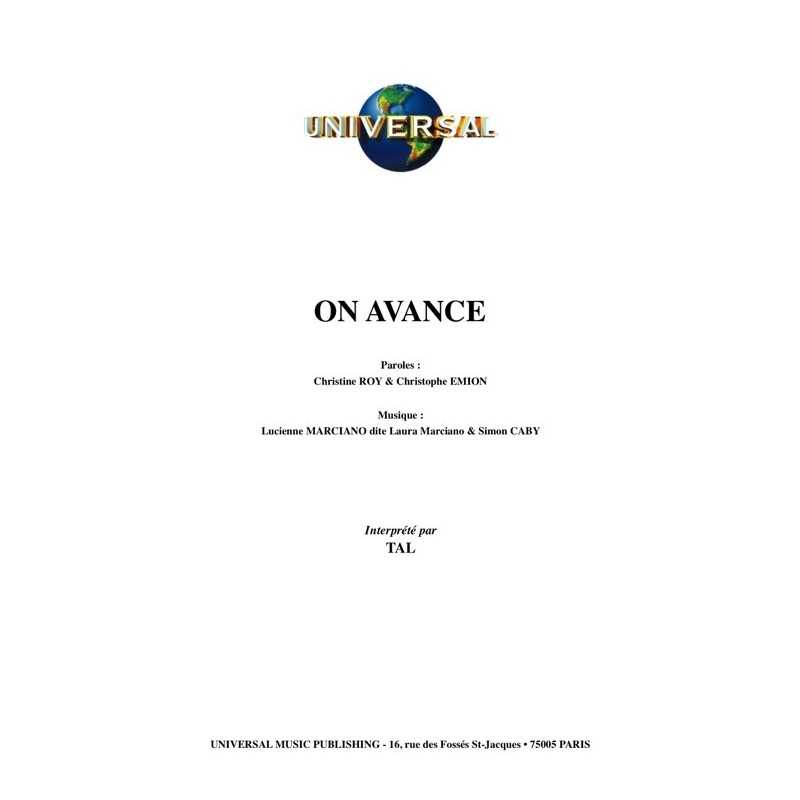 Sheet music ON AVANCE TAL PDF
