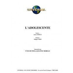 ADOLESCENTE partition  Jeanne MOREAU Philippe SARDE