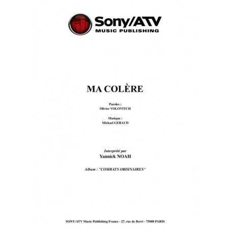 MA COLÈRE