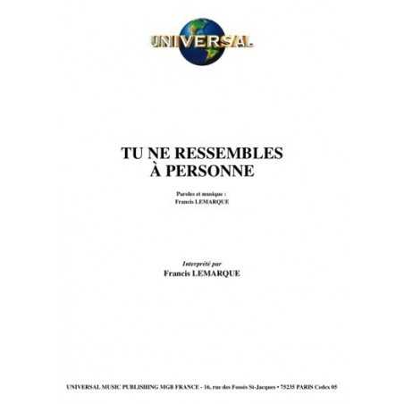 TU NE RESSEMBLES À PERSONNE