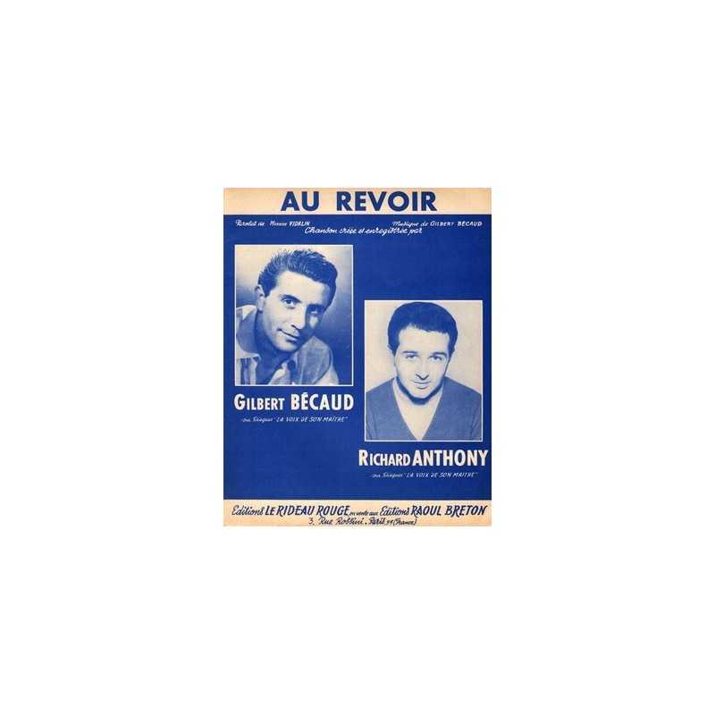 Sheet music AU REVOIR Gilbert BÉCAUD