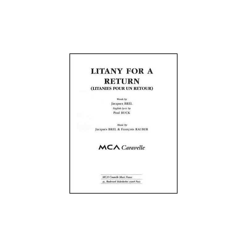 Partition LITANY FOR A RETURN (LITANIES POUR UN RETOUR) Jacques BREL