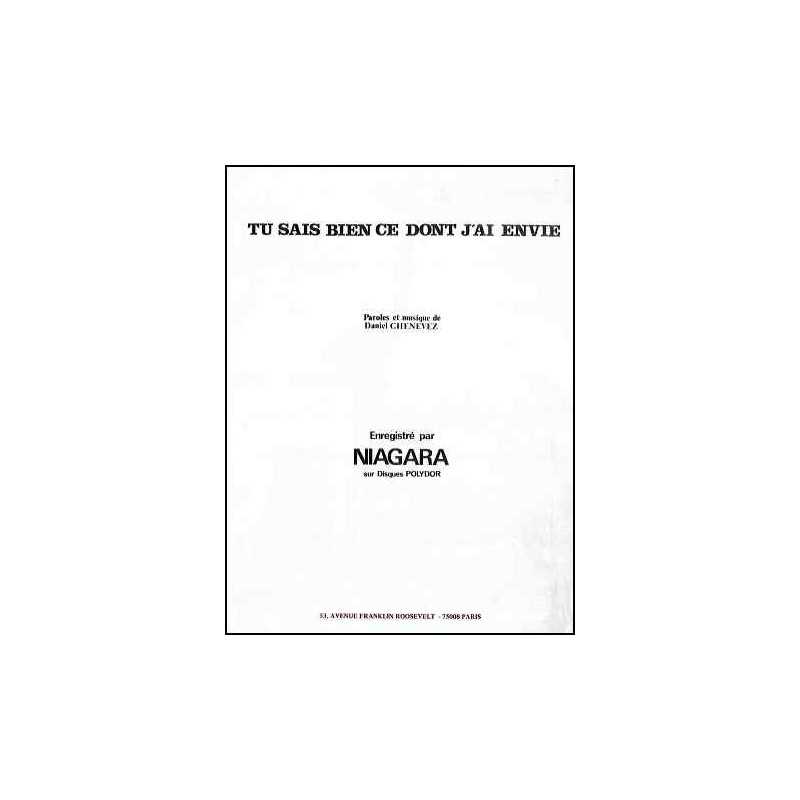 Sheet music TU SAIS BIEN CE DONT J'AI ENVIE Niagara