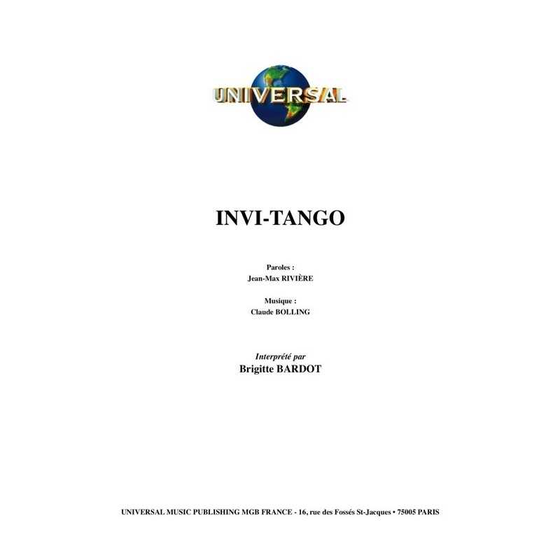 Sheet music INVI-TANGO Brigitte Bardot pdf