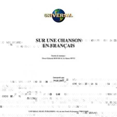 SUR UNE CHANSON EN FRANÇAIS