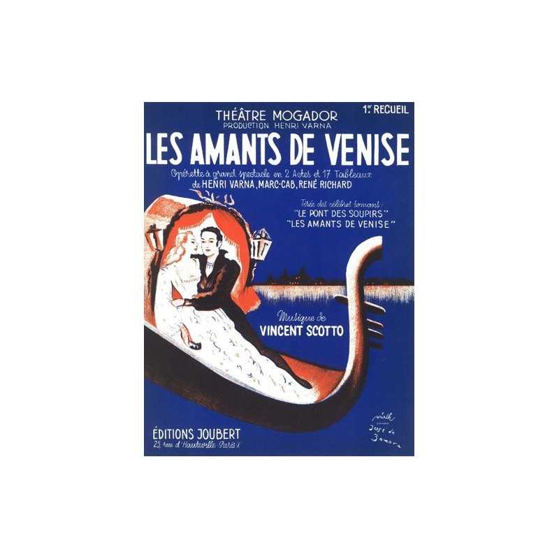 Sheet music LES AMANTS DE VENISE 1ER RECUEIL Vincent Scotto
