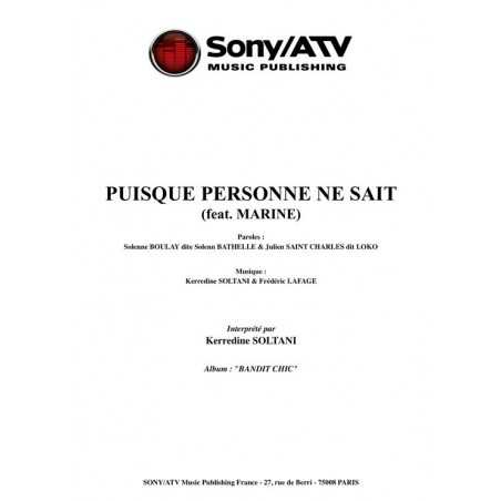 PUISQUE PERSONNE NE SAIT