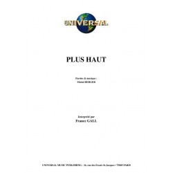Partition PLUS HAUT France Gall