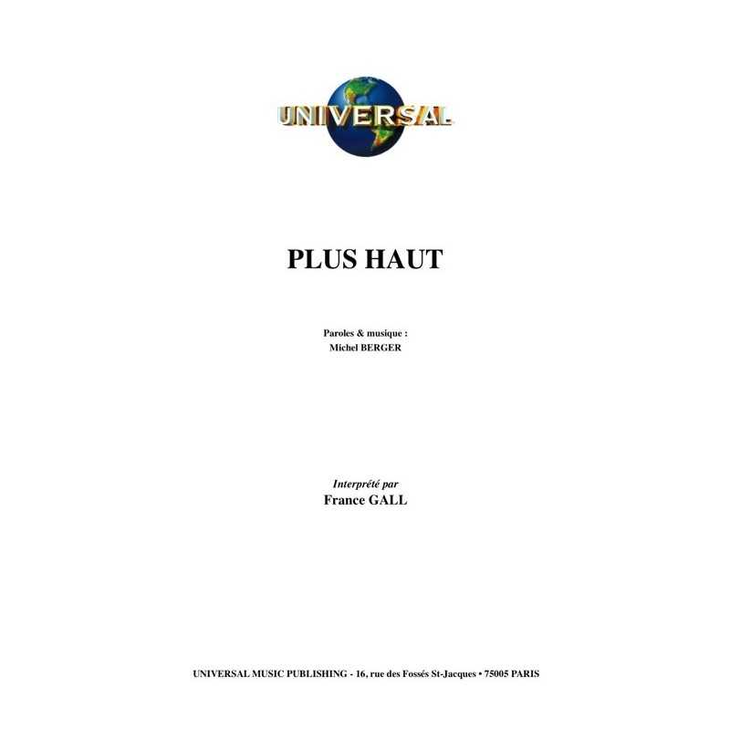Partition PLUS HAUT France Gall