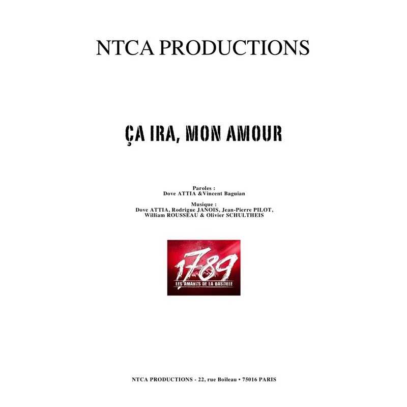 Sheet music ÇA IRA MON AMOUR 1789 LES AMANTS DE LA BASTILLE