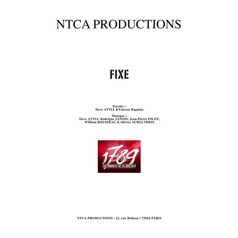 Partition FIXE Les Amants de La Bastille 1789