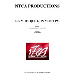 Sheet music LES MOTS QUE L'ON NE DIT PAS 1789 LES AMANTS DE LA BASTILLE