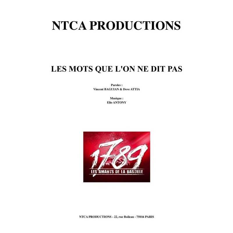 Sheet music LES MOTS QUE L'ON NE DIT PAS 1789 LES AMANTS DE LA BASTILLE