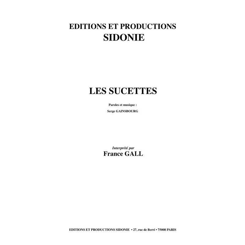 Sheet music LES SUCETTES France Gall