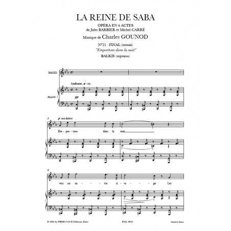 EMPORTONS DANS LA NUIT (LA REINE DE SABA)
