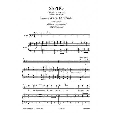 Ô LIBERTÉ, DÉESSE AUSTÈRE (SAPHO)