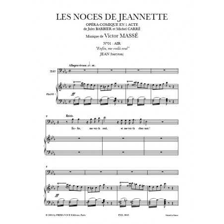 ENFIN, ME VOILÀ SEUL (LES NOCES DE JEANNETTE)