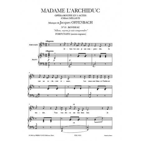 ALLONS, VOYONS JE SAIS COMPRENDRE (MADAME L'ARCHIDUC)