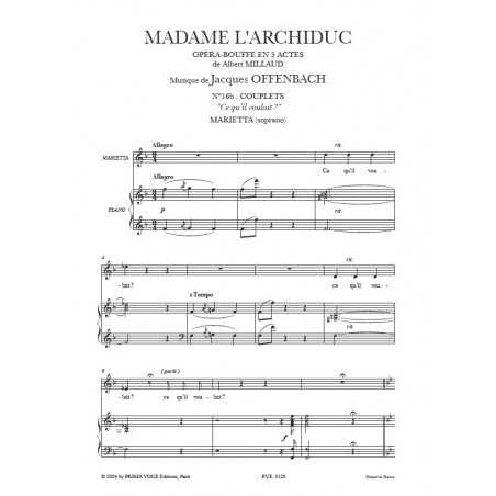 CE QU'IL VOULAIT ? (MADAME L'ARCHIDUC)