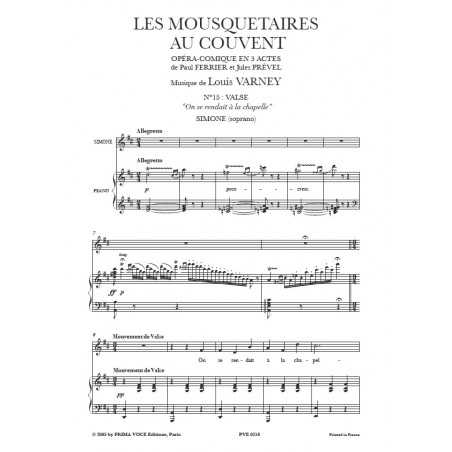 ON SE RENDAIT À LA CHAPELLE (LES MOUSQUETAIRES AU COUVENT)
