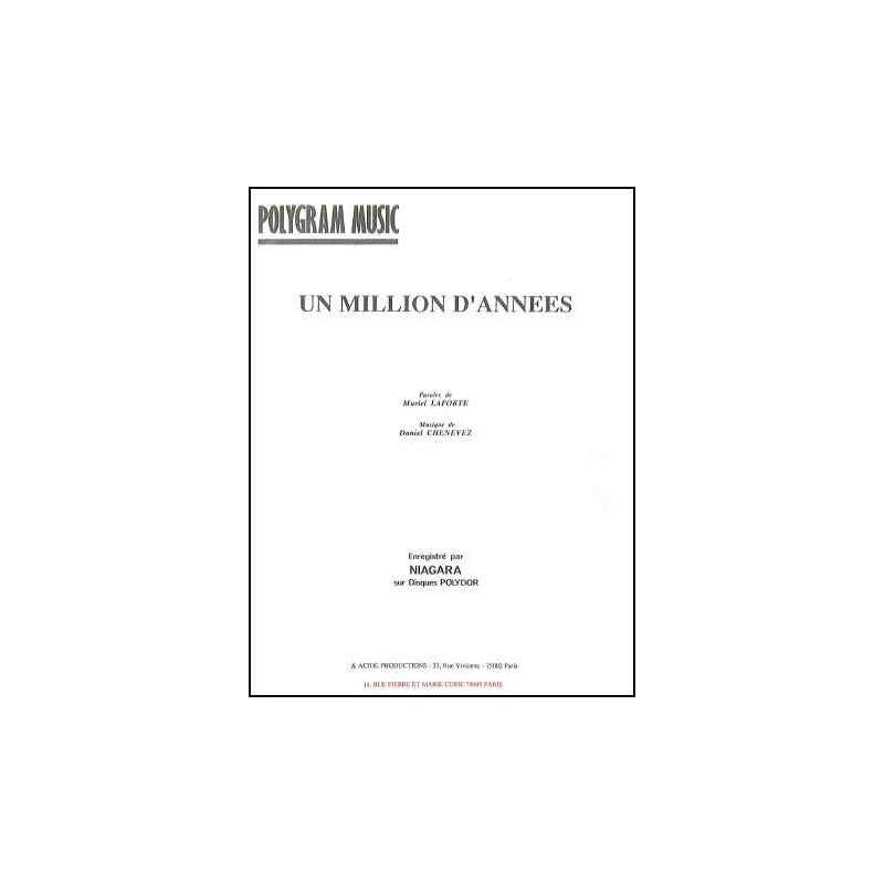 Sheet music UN MILLION D'ANNÉES Niagara