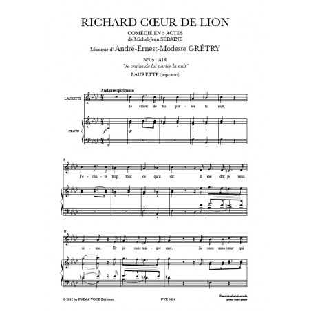 JE CRAINS DE LUI PARLER LA NUIT (RICHARD CŒUR DE LION)