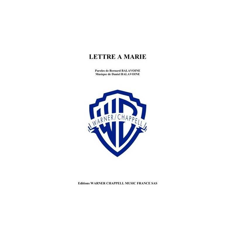 Partition LETTRE À MARIE Daniel Balavoine