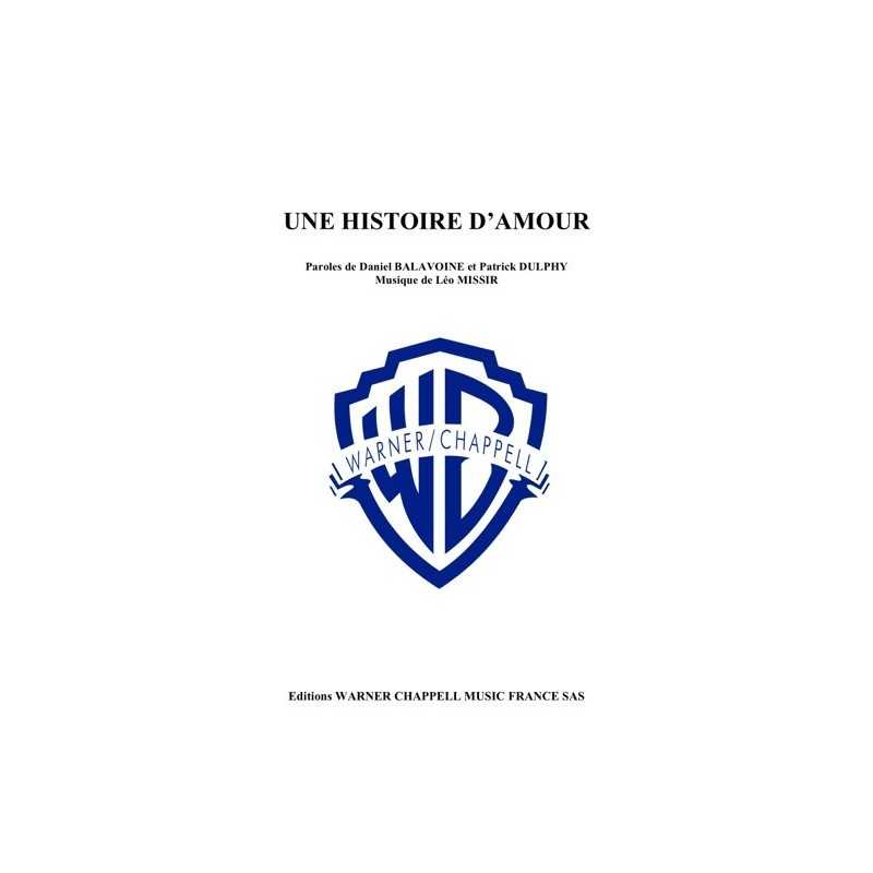 UNE HISTOIRE D'AMOUR Daniel BALAVOINE sheet partition