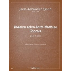 Partition PASSION SELON SAINT-MATTHIEU CHORALS Jean-Sébastien Bach
