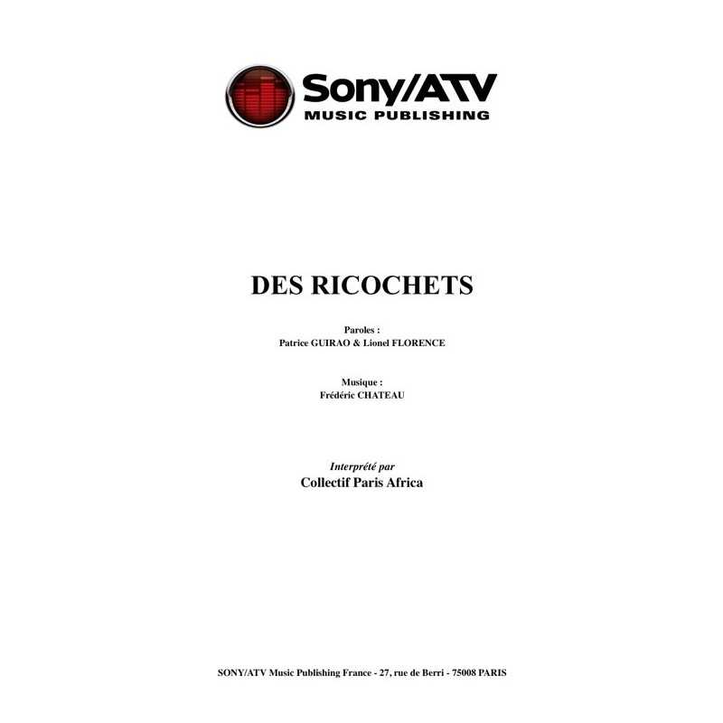 Sheet music DES RICOCHETS Collectif Paris Africa pdf