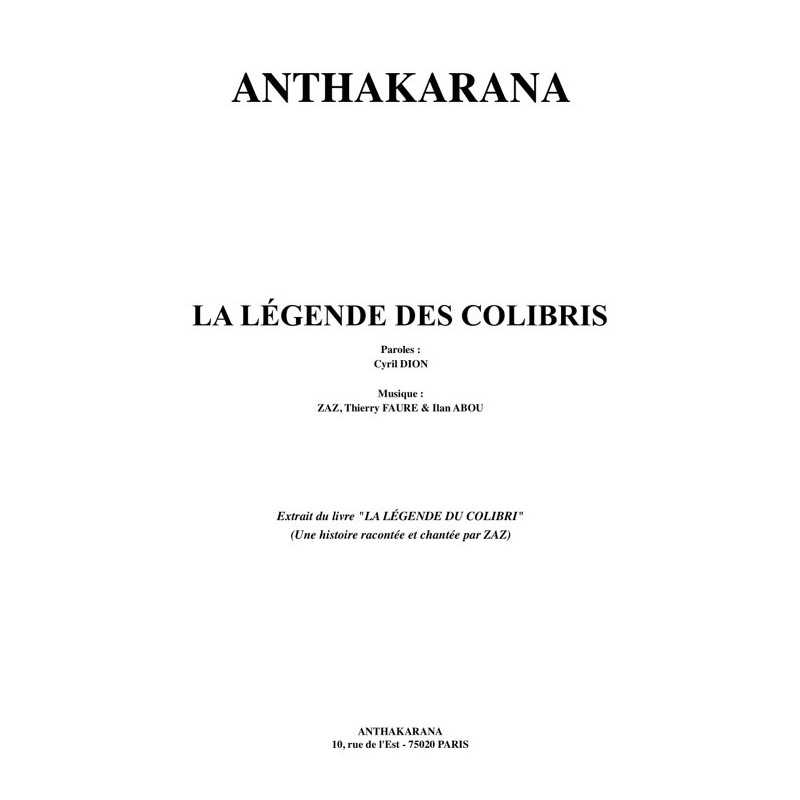 LA LÉGENDE DES COLIBRIS
