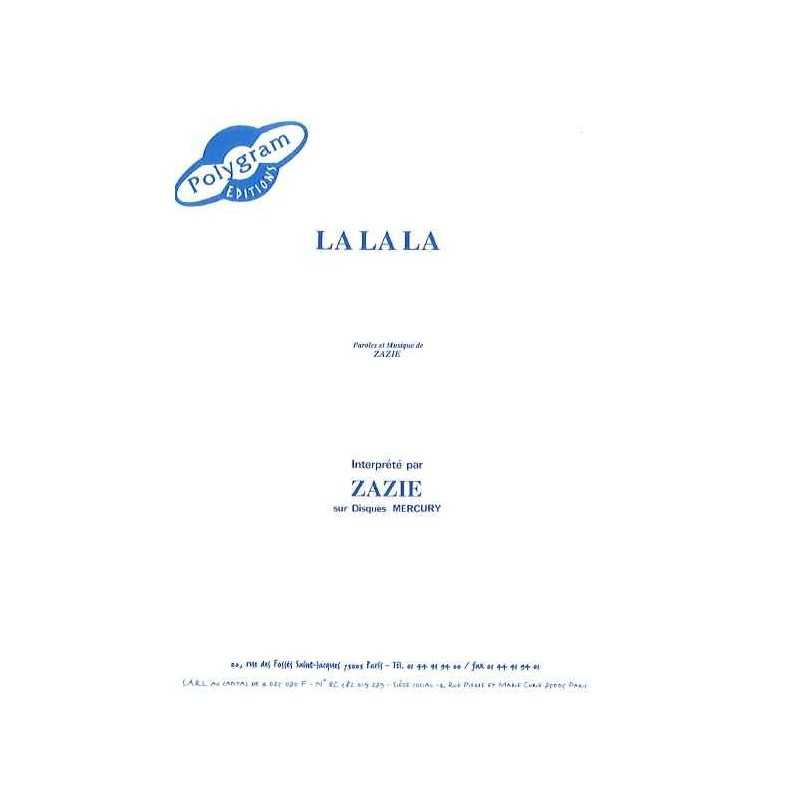 Sheet music LA LA LA Zazie