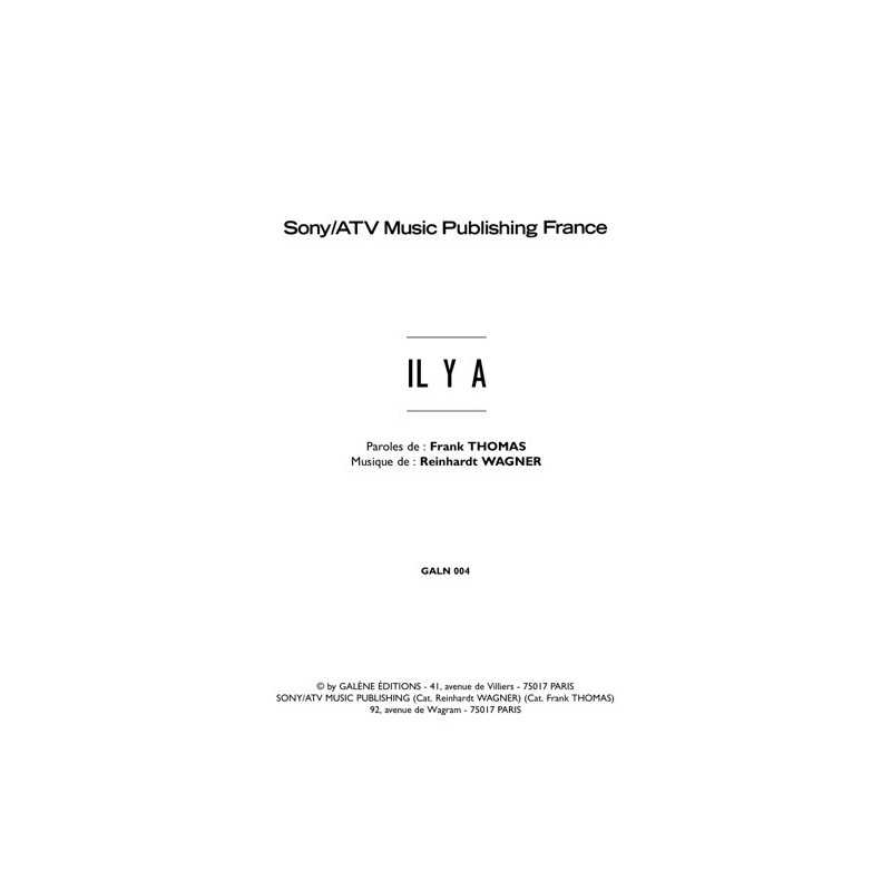 Sheet music IL Y A FAUBOURG 36