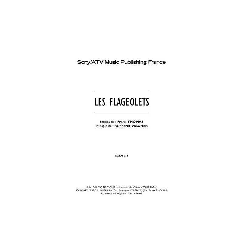 Sheet music LES FLAGEOLETS FAUBOURG 36