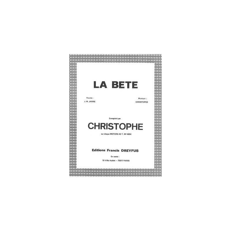 Partition LA BÊTE Christophe