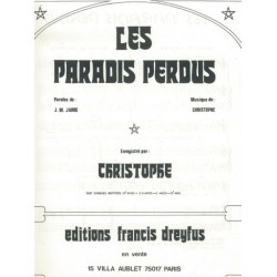 Partition LES PARADIS PERDUS Christophe