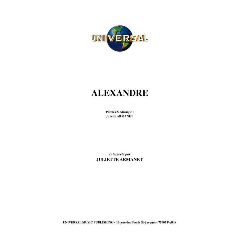Partition ALEXANDRE Juliette ARMANET