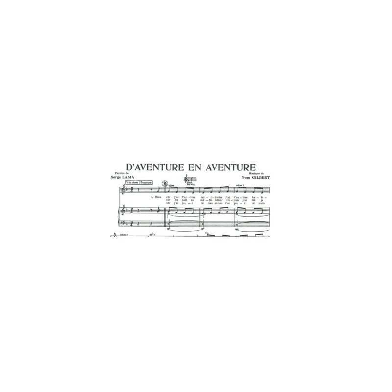 D'AVENTURE EN AVENTURE sheet music Serge LAMA