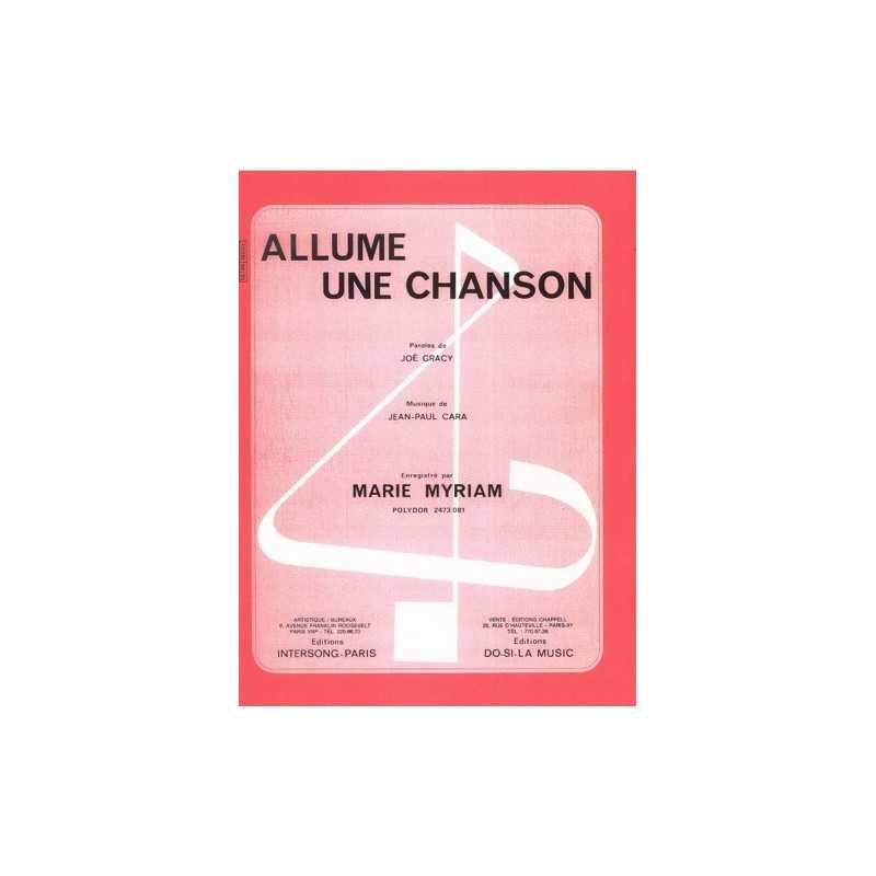 Partition ALLUME UNE CHANSON Marie MYRIAM pdf