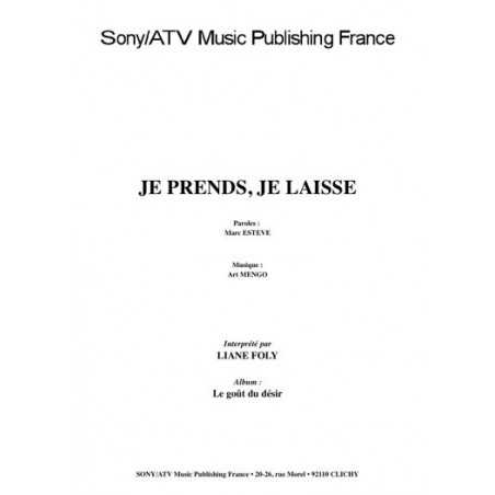 JE PRENDS, JE LAISSE
