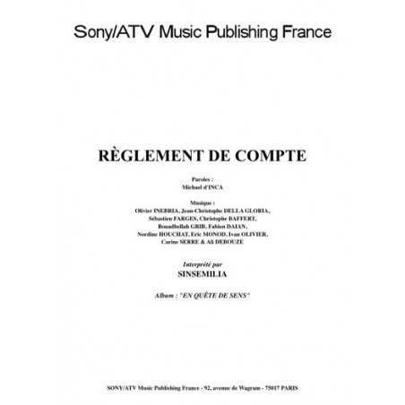RÈGLEMENT DE COMPTE