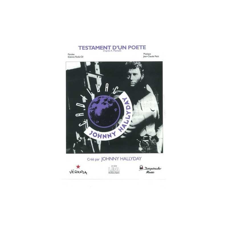 Sheet music TESTAMENT D'UN POÈTE Johnny HALLYDAY