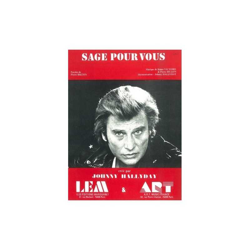 Sheet music SAGE POUR VOUS Johnny HALLYDAY pdf