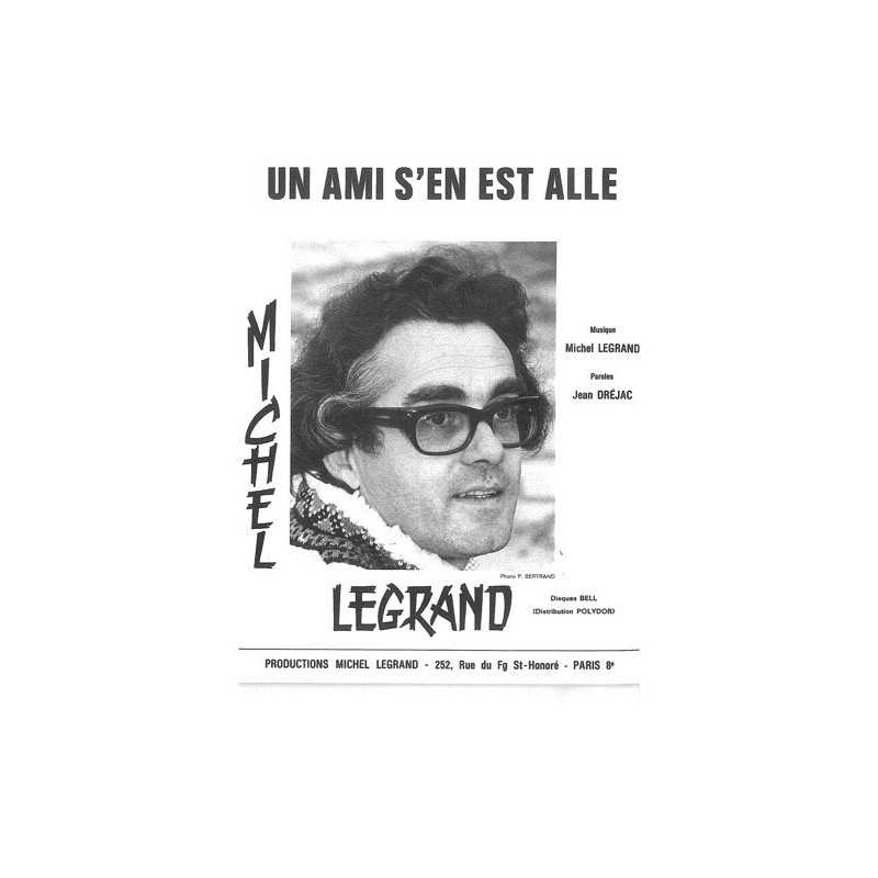 Partition UN AMI S'EN EST ALLÉ Michel LEGRAND