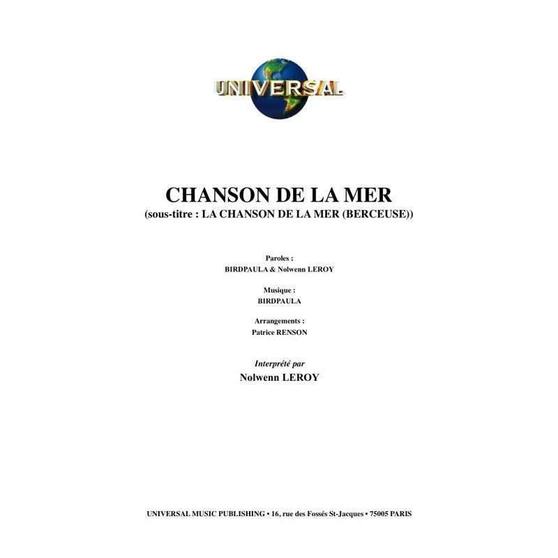 Partition CHANSON DE LA MER Nolwenn LEROY