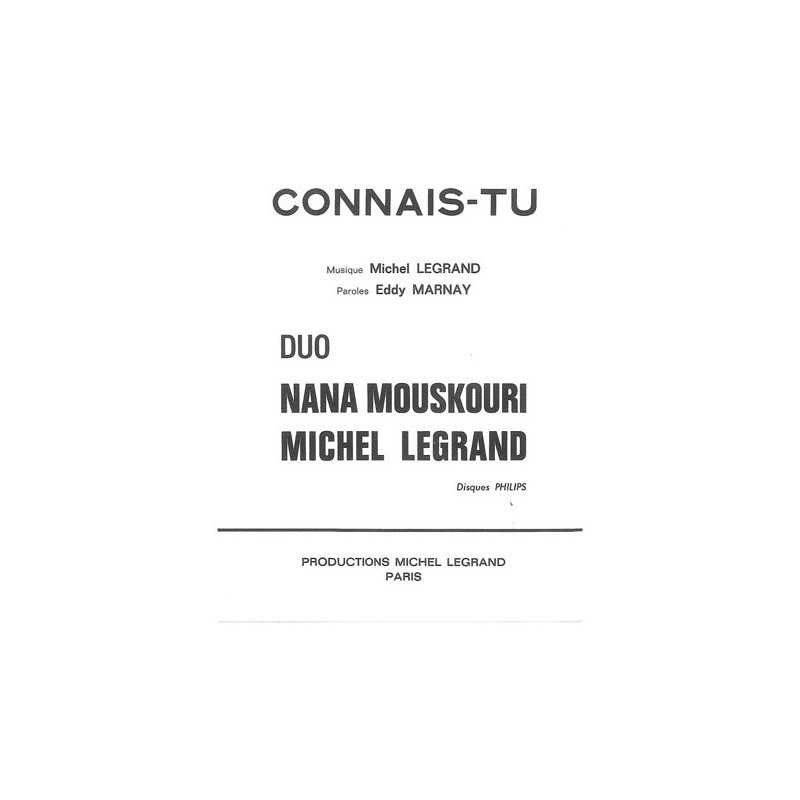 Sheet music CONNAIS-TU Nana MOUSKOURI