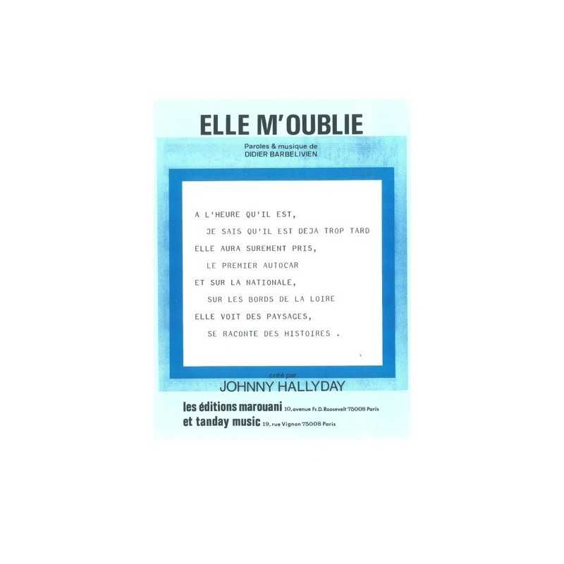 Sheet music ELLE M'OUBLIE Johnny HALLYDAY pdf