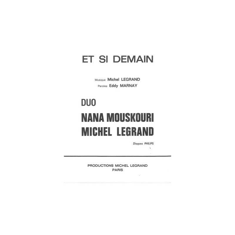 Partition ET SI DEMAIN Nana MOUSKOURI PDF