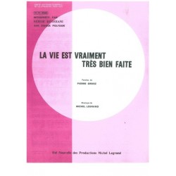 Sheet music LA VIE EST VRAIMENT TRÈS BIEN FAITE Serge REGGIANI pdf